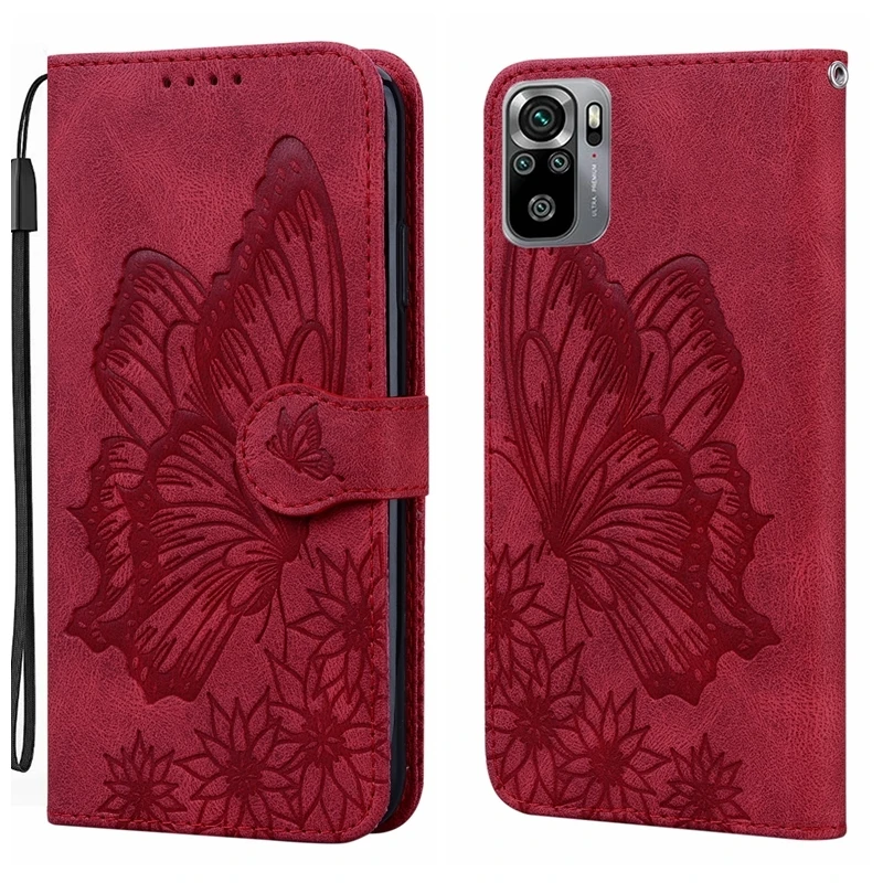 retro big butterfly flip leather phone case for xiaomi mi 11 redmi note 10 10s 9 9s 8 pro 9t poco f3 m3 x3 nfc holder book cover free global shipping