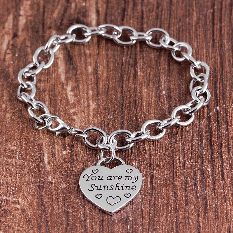 Европейский и американский минимализм крутой браслет love lettering You Are MY Sun Shine