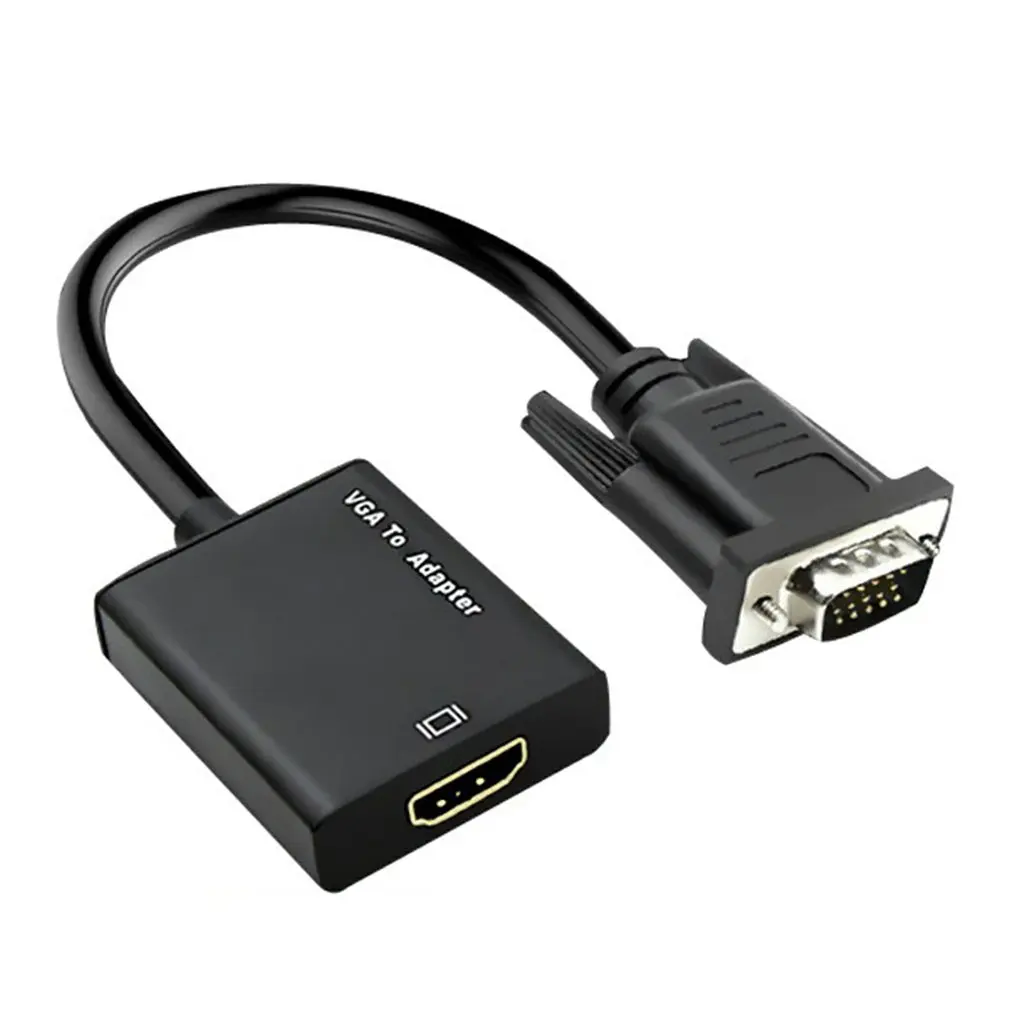 

Переходник с VGA на HDMI, совместимый с аудио 1080P для проекторов, ноутбуков, уникальный линейный дизайн