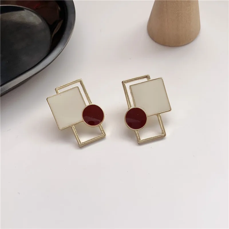 Корейский геометрической формы полый прямоугольник контраст Цвет квадратные