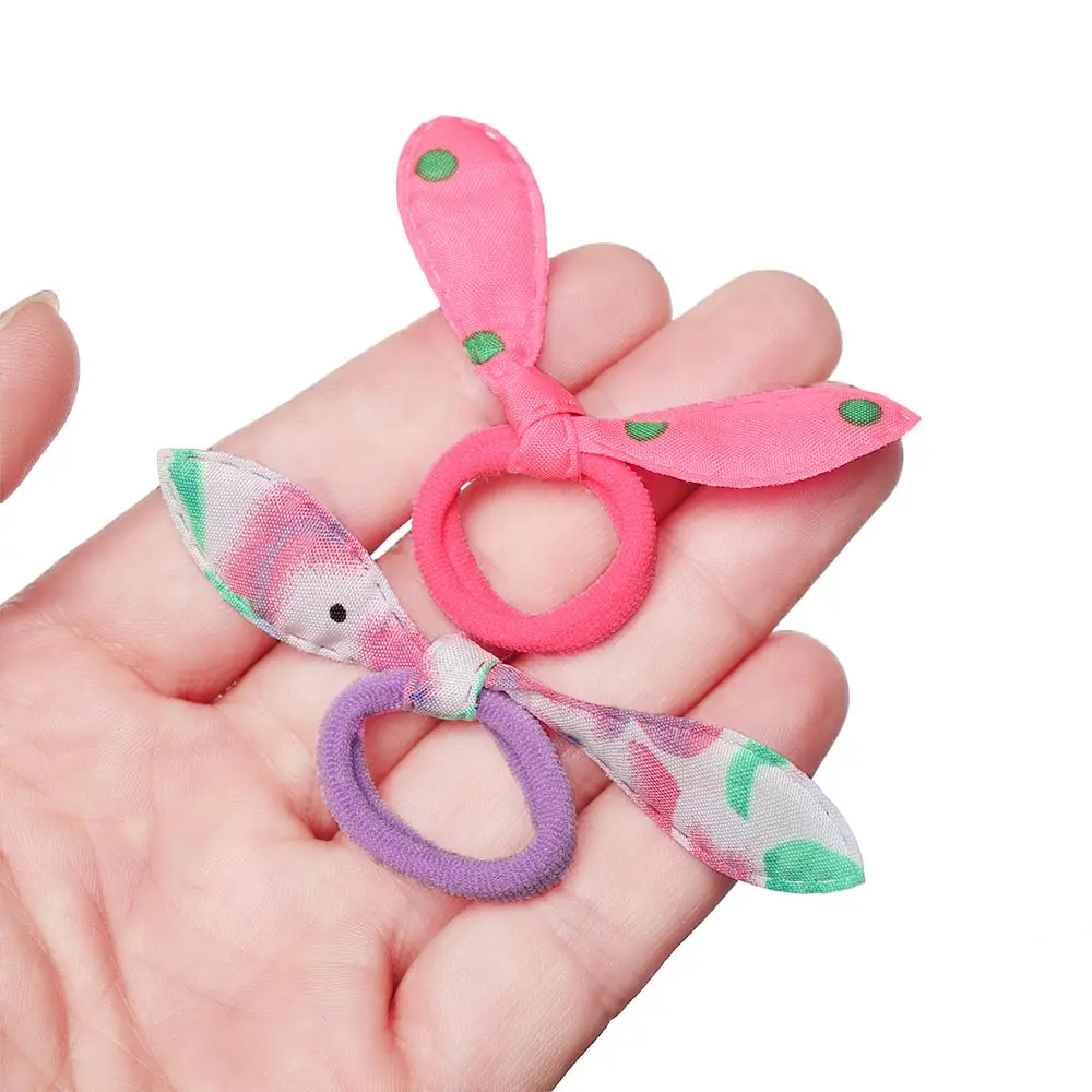 10/20 шт. Детская резинка для волос с милым бантом и заячьими ушками девочек