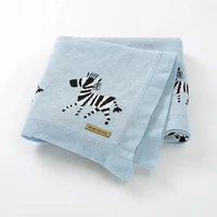 baby blankets cute cartoon zebra newborn stroller wrap swaddle super soft toddler infant bedding quilt for bed knitted 10080cm