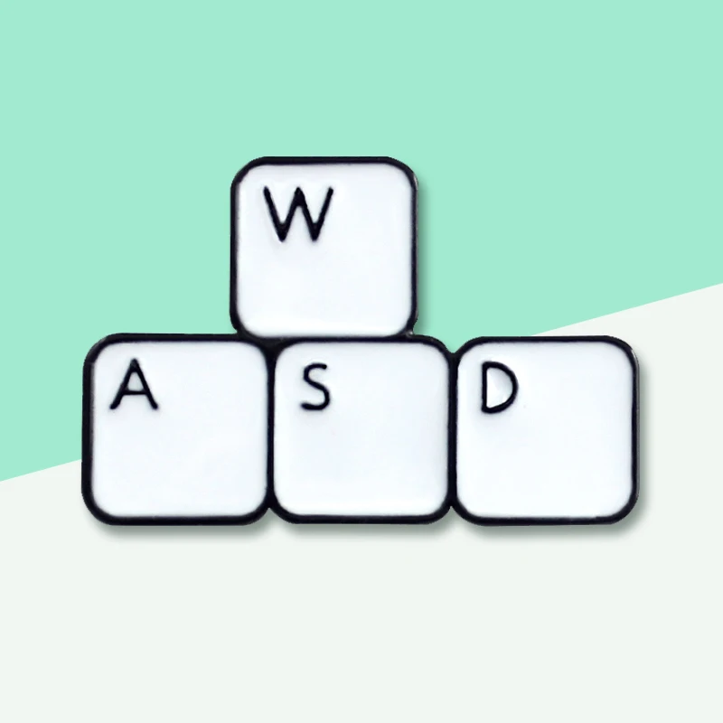 Стильный геймер WASD направленный ключ Pin компьютерная клавиатура Алфавит бокс