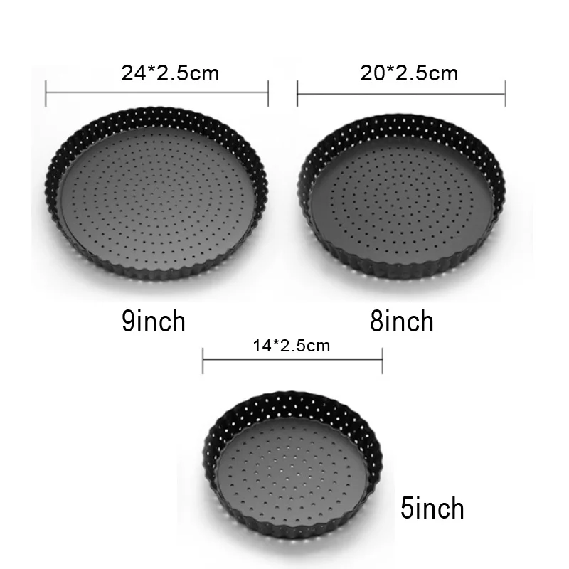 

New Perforated Pizza Stone Carbon Steel Thickened Non-Stick Bottom Pizza Plate Pancake Baking Mold Baking Tray Baking Tools