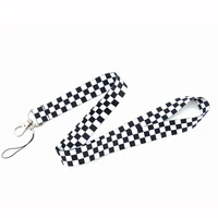 30pcs cute lanyard grid phone strap long neck lanyards for mobile phone accessories charm wrist strap lanyards for key card