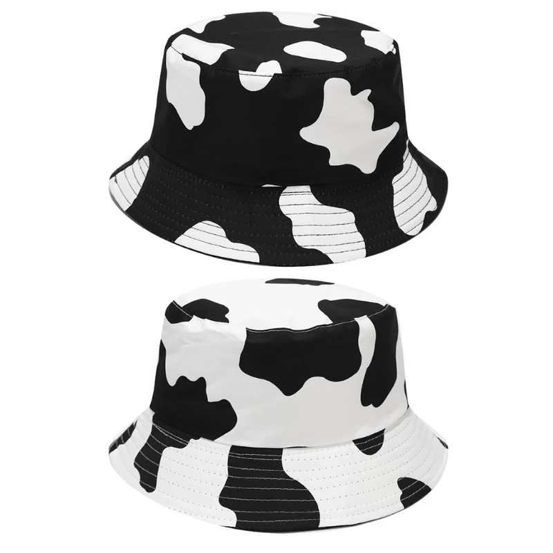 

Unisex Cow Print Bucket Cap Fisherman Hat UV Protection Sun Hats for Women Men Outdoor Activities Snug Fit All Day Wear