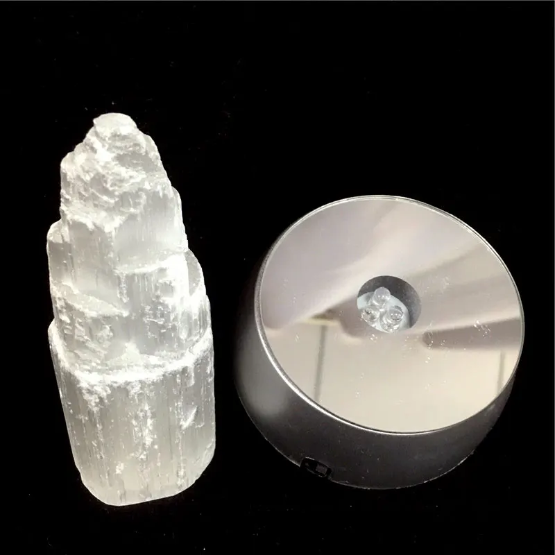 

1set Natural Stone Quartz Selenite Tower Healing Crystal Light Minerales Coleccion Lamp Reiki Healing Gemstone Wicca Decor