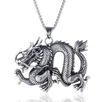 male fashion personality stainless steel dragon necklace pendant for motorcycle party steampunk cool biker necklace jewelry