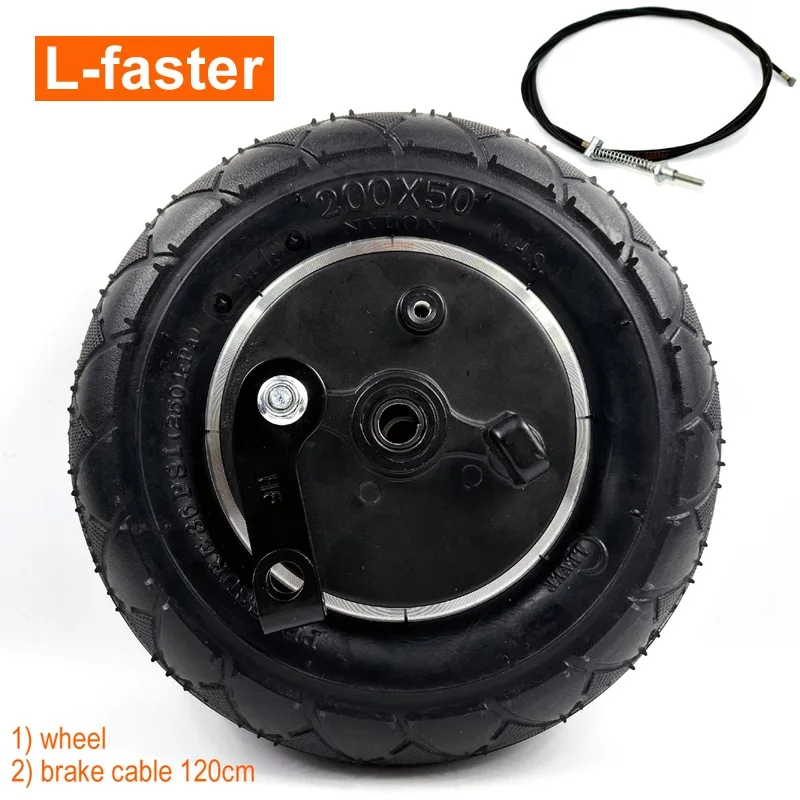 wheel with cable120 8-дюймовое колесо с барабанным тормозом " пневматическое колесо с расширительным тормозом электрический скутер тормоза алюминиевые колеса 200x50 колесный тормоз - Цвет: wheel with cable120
