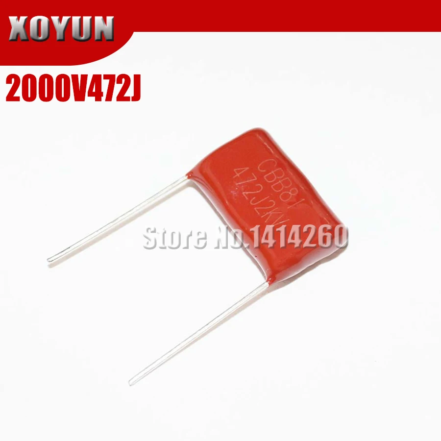 10 шт. CBB81 2000V472J 0 0047 мкФ 2KV4.7NF шаг 20 мм 472J 2000V CBB полипропиленовый пленочный