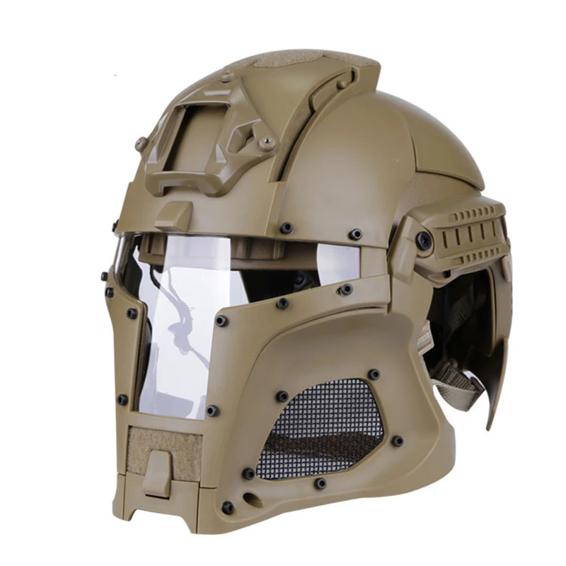 Günstig Taktische Armee Kampf Helm Airsoft Paintball Voll-abgedeckt Medieval Eisen Krieger Helm Männer Schießen Jagd Militär Helme
