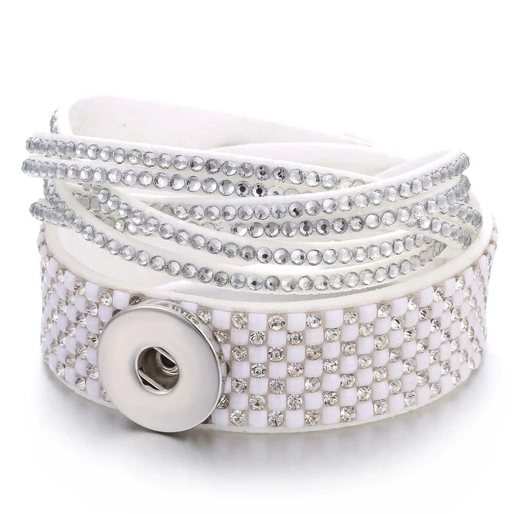 Ювелирные браслеты с защелкой Стразы многослойный Φ браслет подходит для 20 мм 18