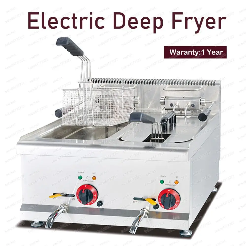 

Электрическая фритюрница с двумя емкостями, 14 л + 14 л, с корзиной