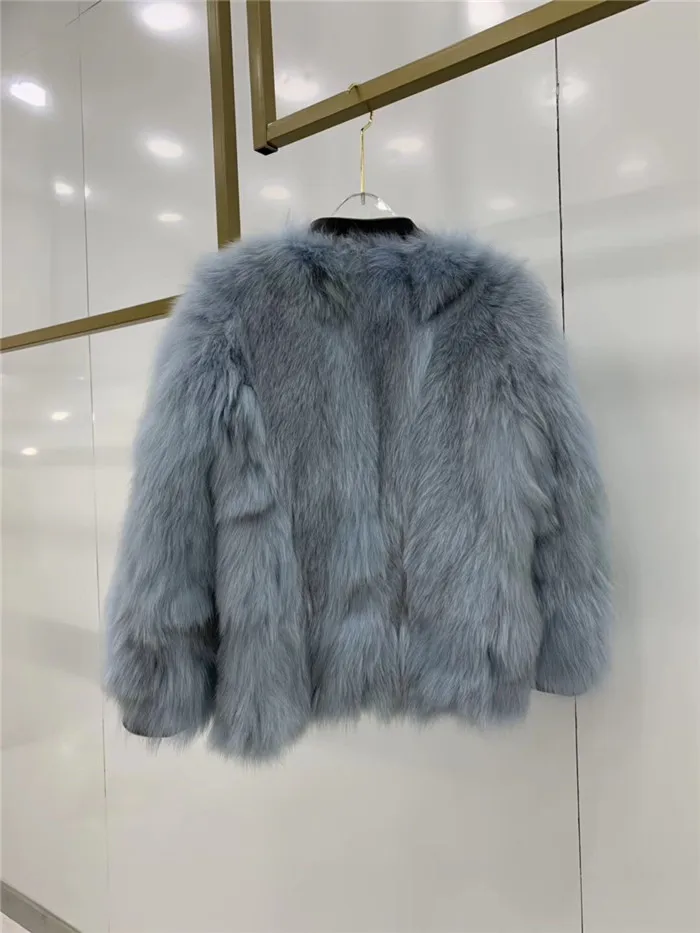 Abrigos mujer invierno шуба из натурального Лисьего меха женская зимняя короткая Повседневная мотоциклетная Лоскутная куртка из натуральной кожи Верхняя одежда