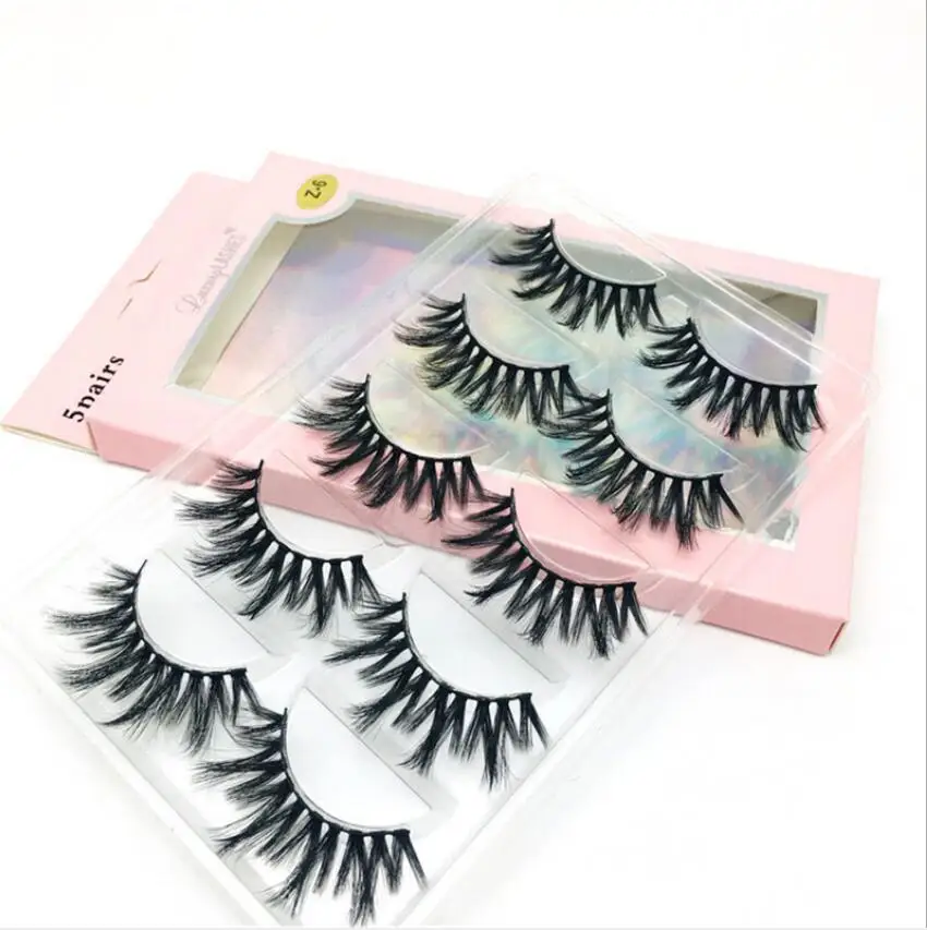 

Leisurely Beauty 10 Pairs custom eyelashes packaging box wholesale 3D faux mink lashes fluffy silk lashes vegan eyelash vendor