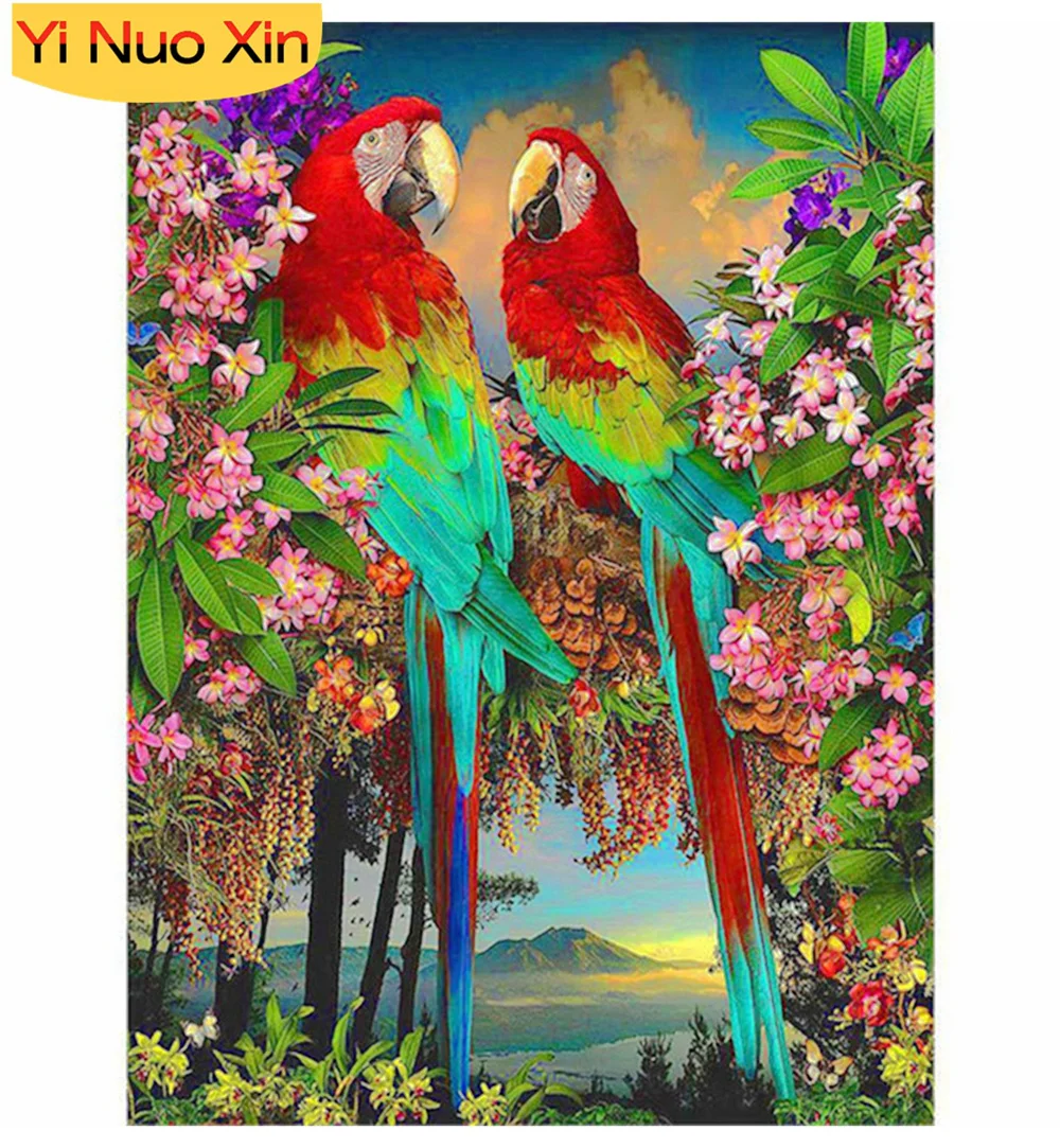 

5D Diy Magic Wall Stick Diamond Painting Cross Stitch Mosaic Embroidery Art Full Square Animal Parakeet Home Decor New Year Gift