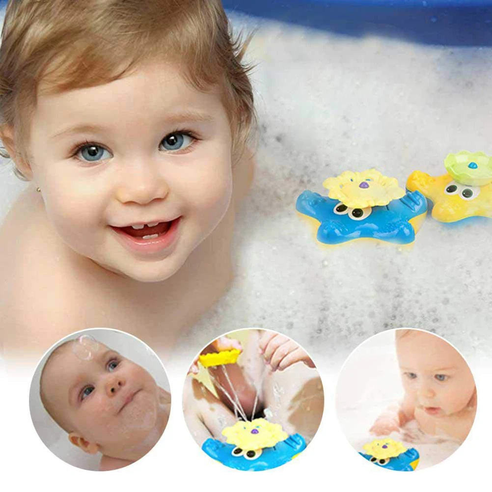 Детская игрушка для ванной в виде морской звезды с насадками форме цветка и