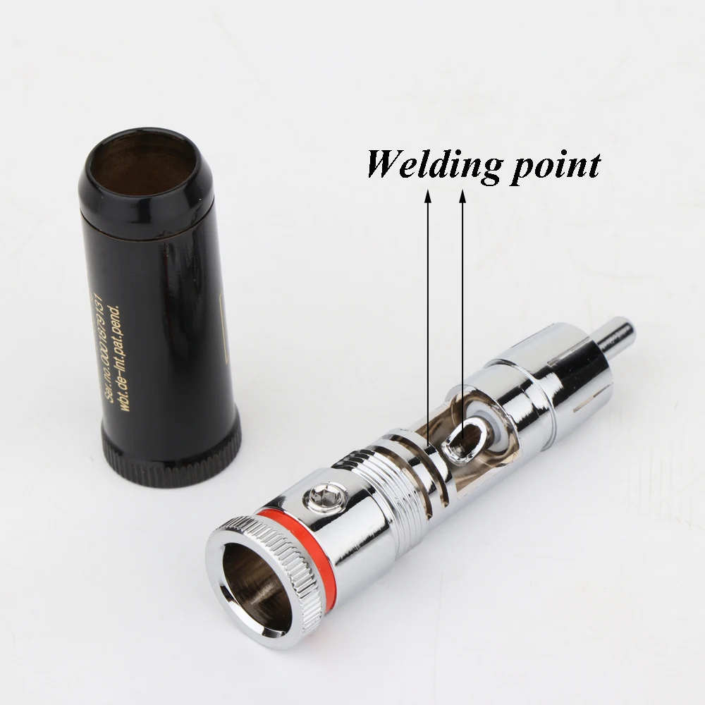 HIFI WBT 0102Ag Carbon fiber Rhodium-plated rca plug for audio Signal Cable rca Connector Audio Terminal RCA Head