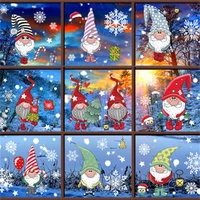 christmas window clings xmas window flakes christmas gnome tomte stickers for holiday snowflake santa claus home decorations