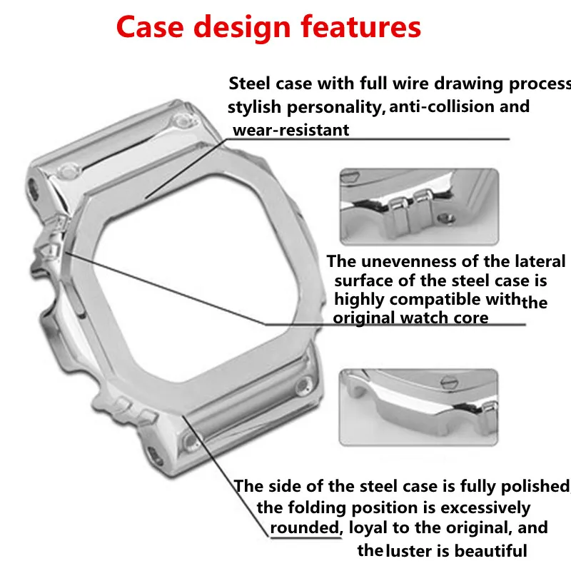 Watch accessories suitable for CASIO G-SHOCK GMW-B5000 stainless steel titanium alloy watch case strap