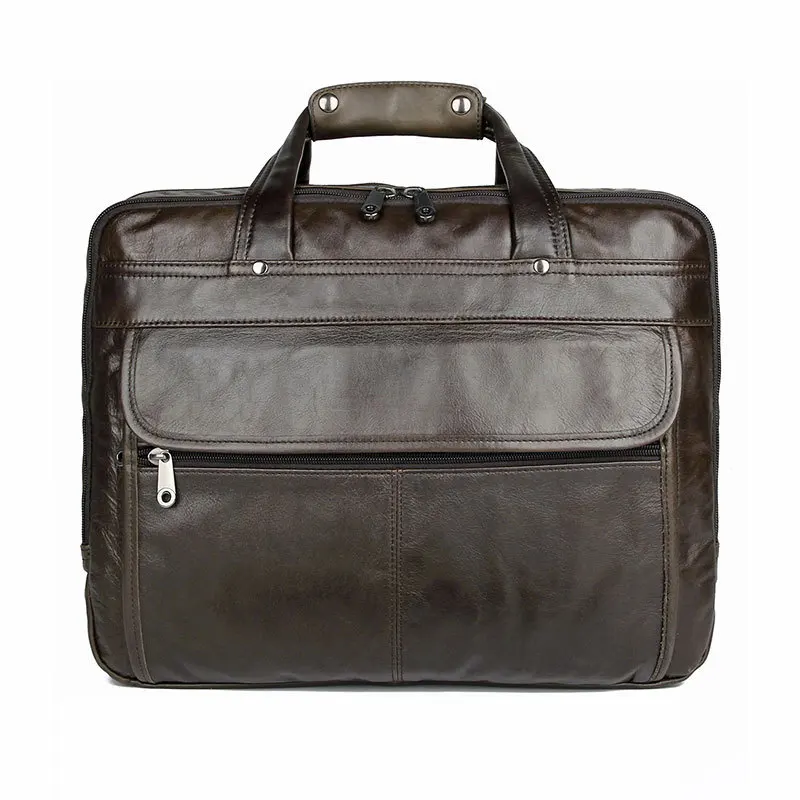 Luufan Grey Coffee Mens Genuine Leather Briefcase Shoulder Bag Double Zipper Men Busienss Laptop 14 15 16 Inch Computer | Багаж и сумки