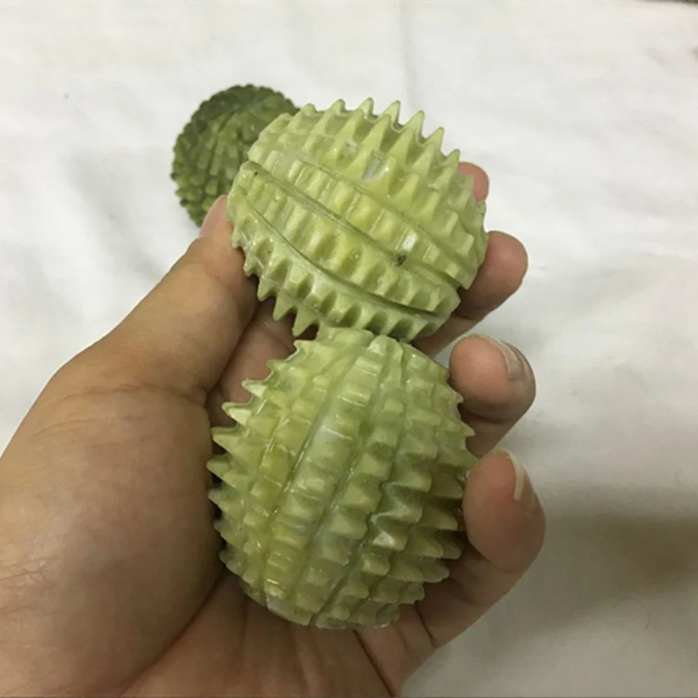 Natural Jade Stone Acupuncture Trigger Massage Ball Hand Rigger Point Muscle Sore Body Relief Exercise Tool | Красота и здоровье