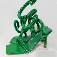 Необычные босоножки с ремешком вокруг щиколотки#4