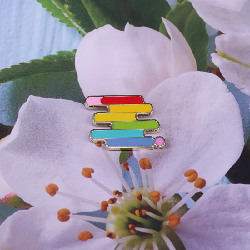 Жесткие эмалированные булавки для геев броши с радужным флагом модный лацкан