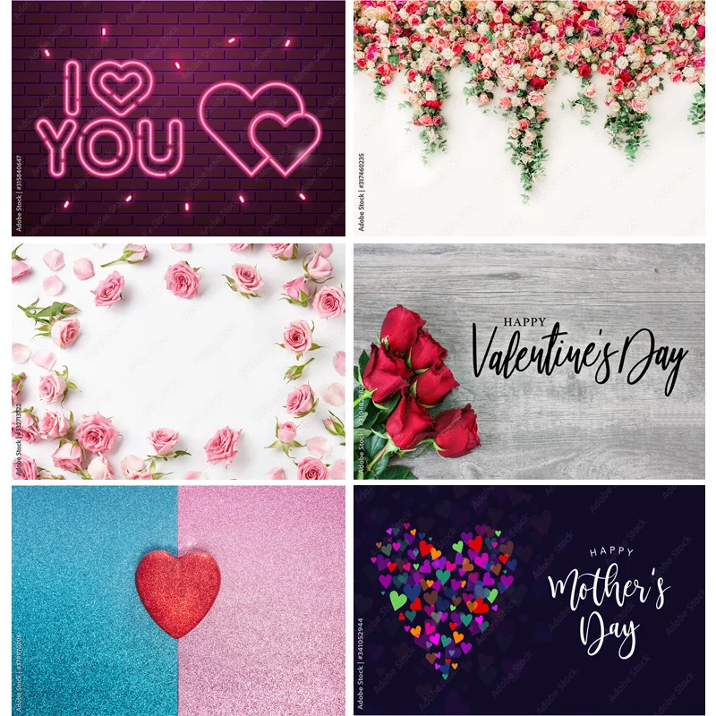 

Photorealistic Fabric Valentine Day Photography Backdrops Prop Love Heart Rose Wall Photo Studio Background 21126 QRJJ-05