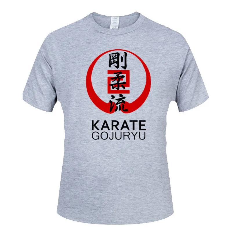 Летняя футболка мужская японская каратэ goju-ryu новая модная из хлопка с круглым