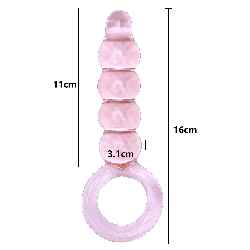 Стеклянный Анальный Мужской мастурбатор Анальная пробка без вибрации для