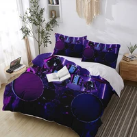 custom queen king single 3d print rock music theme drum kit beding set fashion pillowcase duvet cover home bedroom decor adult