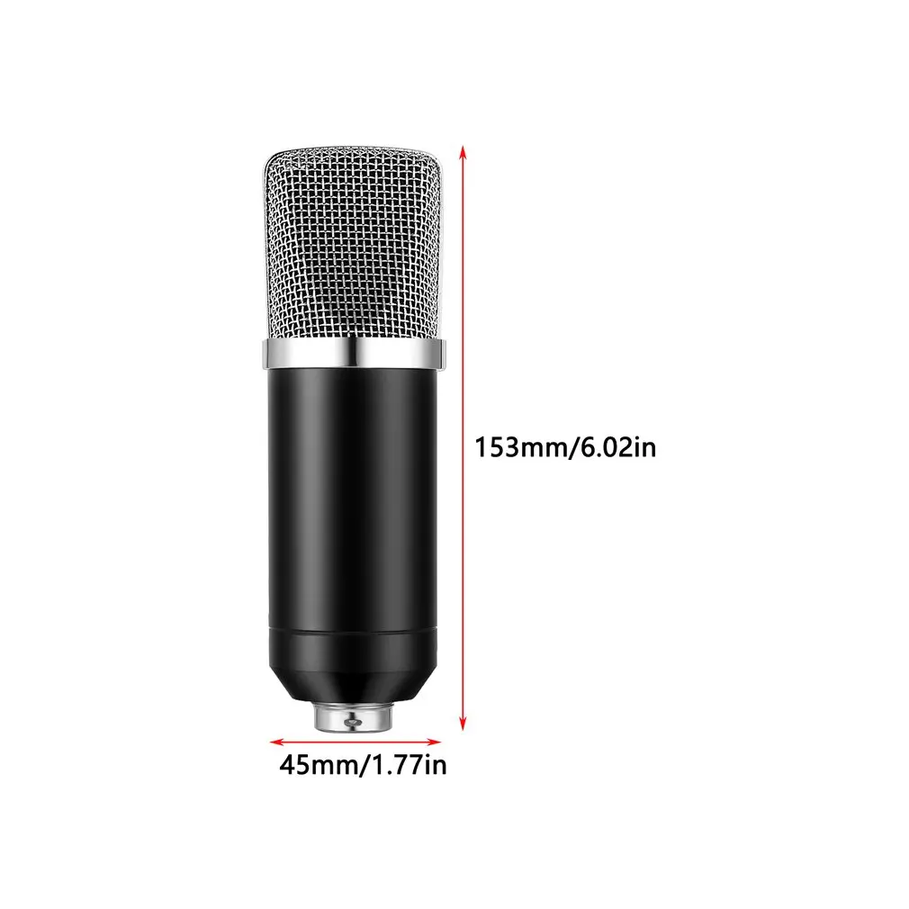 

Professional Round Head Handheld Condenser Microphone Computer Microphone Stand Tripod Wired 3.5mm Jack For Recording Studio