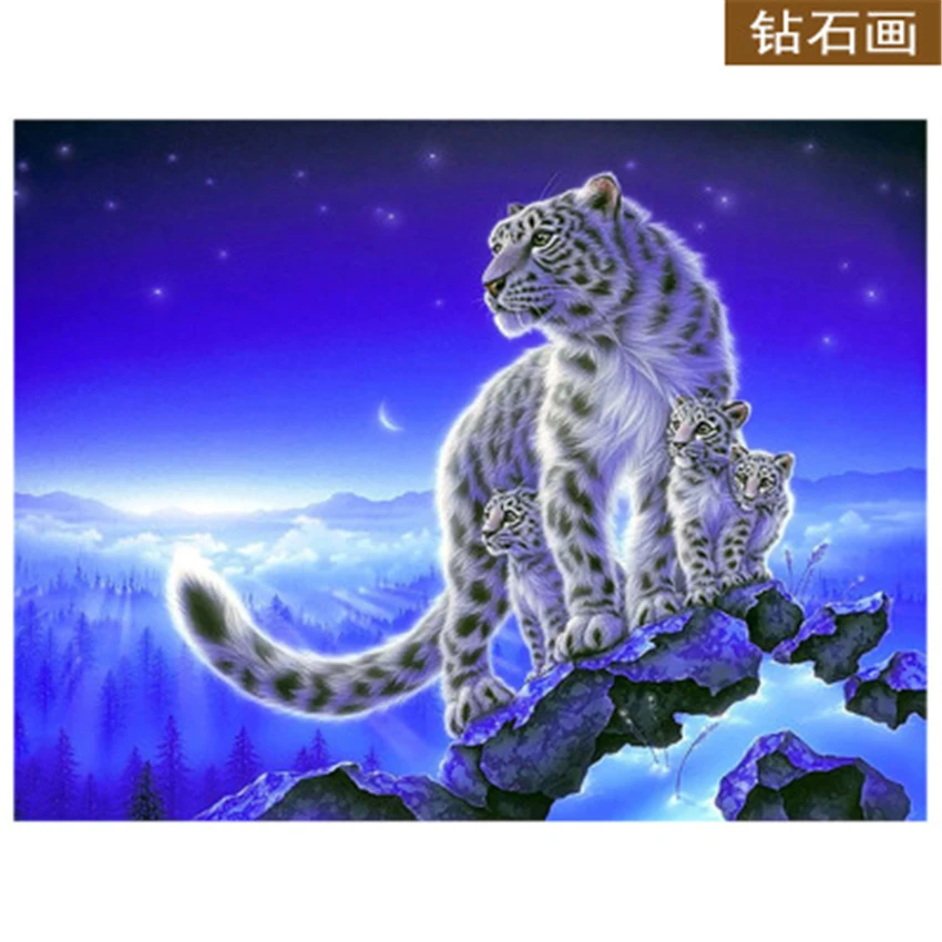 Алмазная 5D картина сделай сам для гостиной с изображением белого тигра спальни