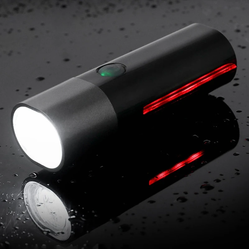 

USB Rechargeable Waterproof LED Bicycle Bike Headlight with Side Warning Lights