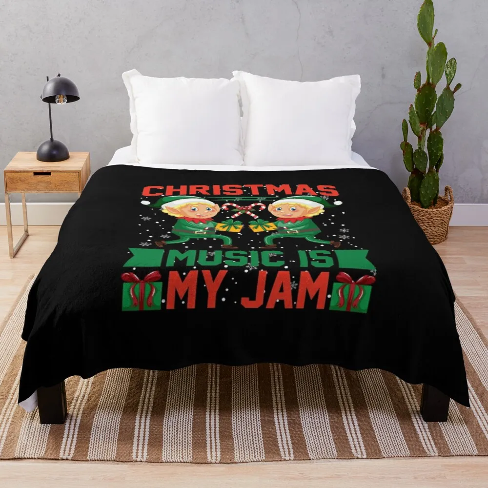 

christmas music is my jam Soft Cozy Throw Lightweight MicroFleece Sofa All Season Living Room/Bedroom Warm Blanket