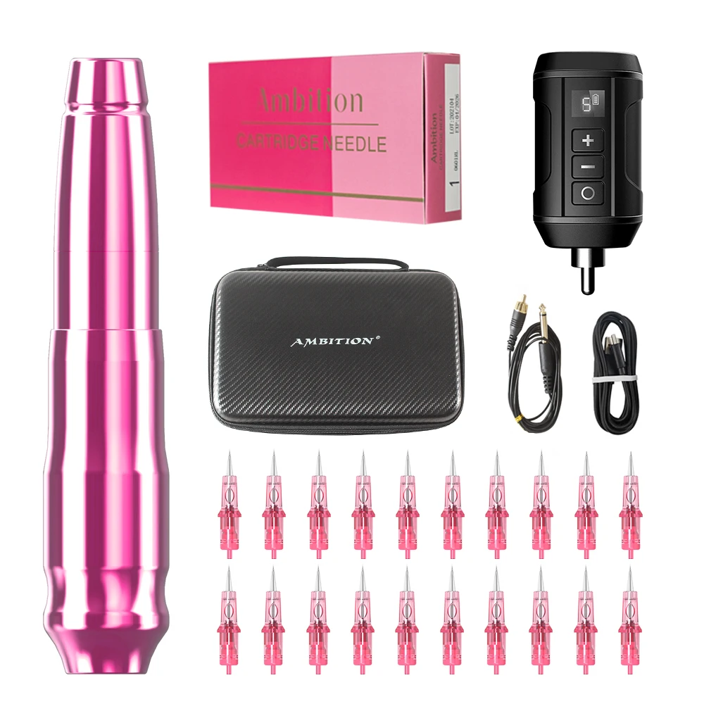

Ambition permanent makeup machine Professional Micropigmentation Device with 20pcs Nano one Tip Cartridge needles