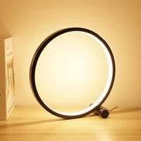led table lamp round acrylic reading book desk lamp circular bedside night light for bedroom modern minimalist decoration