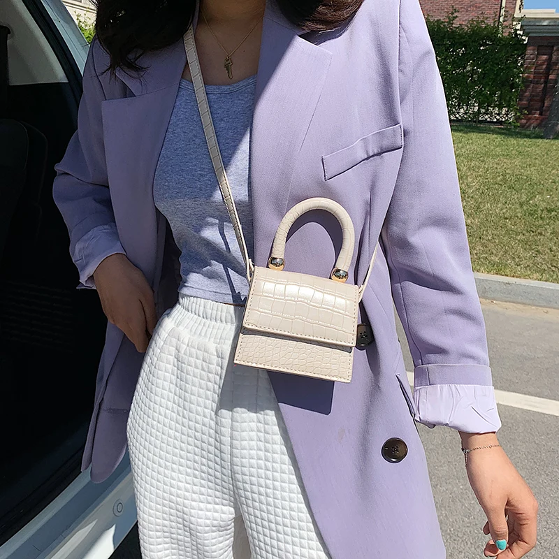 Каменный узор из искусственной кожи сумки через плечо для женщин с ручкой сверху