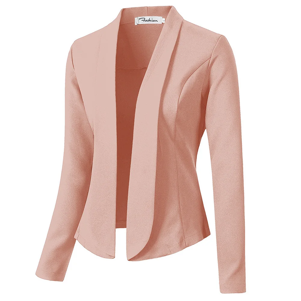 

Autumn Winter Long Sleeves Small Suit Women Casual Lapel Solid Cardigan Slim Jacket Fall Winter 2021 Fashion Office Ladies Coat