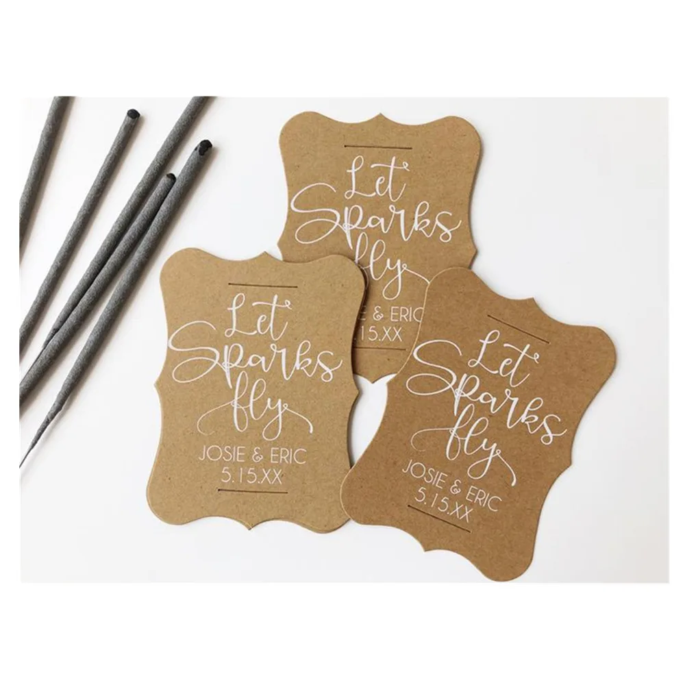 Let Love Sparkle Custom Sparkler Tags Unique Wedding Favours favors kraft favor tags | Дом и сад