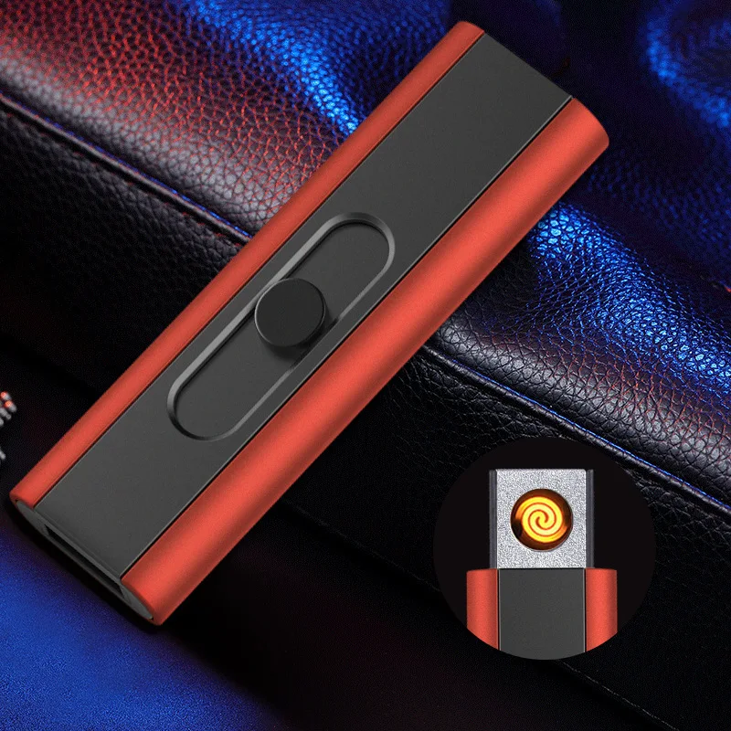Creative Small Rechargeable USB Windproof Flameless Electric Electronic Charging Cigarette Lighter Smokeless Super Lighters Man
