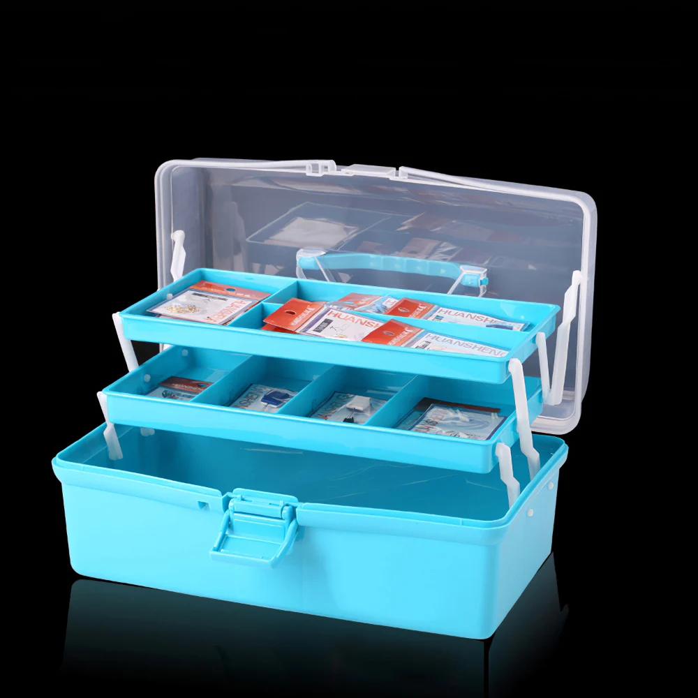 

Fishing Tackle Box Bait Lure Hooks Box Three-Layer Design Bait Storage Case Fishing Tool Tackle Sorting Box For Pesca