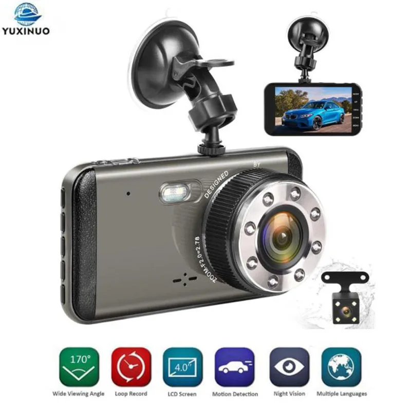 

H16 1296P Car Dash Cam Front Rear View Dual Lens Dash Camera Video Recorder HD 4 Inch ADAS Loop Recording Night Vision G-sensor