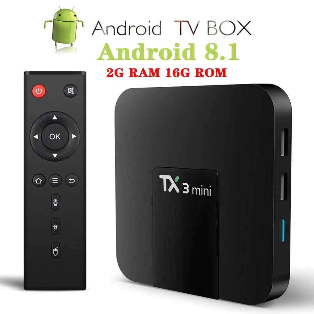 ТВ приставка Tanix TX3 mini Android 8 1 четырехъядерный процессор Amlogic S905W ГБ/2 Гб RAM 16