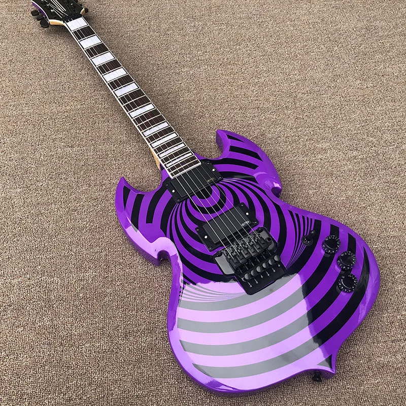 2020 лучшая гитара Floyd электрогитара фиолетовая краска розовый деревянный гриф