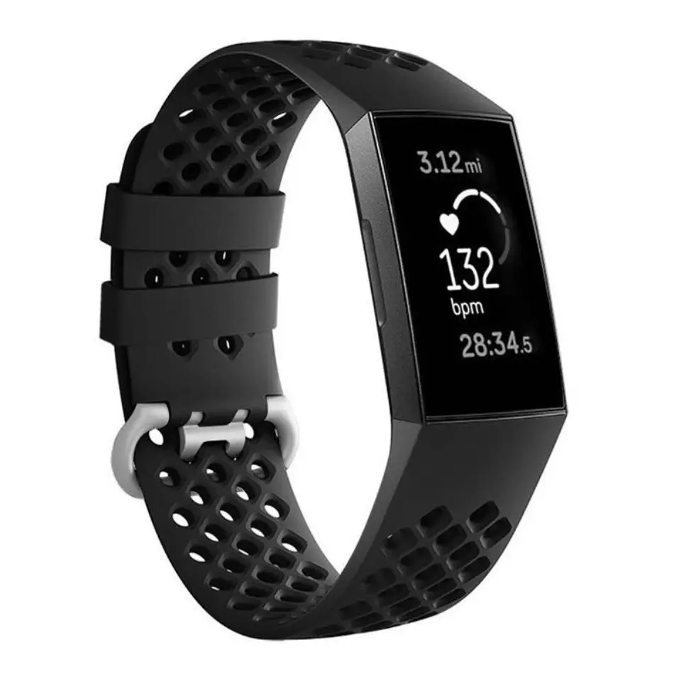 

Soft Silicone Square Hole Design Strap For Fitbit Charge 3 Replacement Wristband for Fitbit Charge 3 4 Watch Band