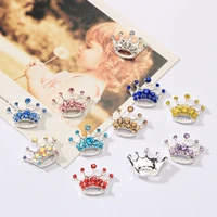 mini rhinestone tiara crown buttons flatback 20mmx16mm embellishment for craft diy hair bow flower 10pcsbtn 5732