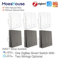 smart light switch tuya zigbee no neutral wire no capacitor needed smart life 23 way works with alexa google home 2mqtt