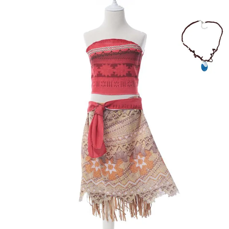 Moana Dress D set INLOVILL Moana Adventure/наряд для девочек; Летнее нарядное платье Vaiana; детская одежда для дня рождения; комплект с платьем принцессы - Цвет: Moana Dress D set
